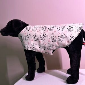 I Love Dogs Fleece Print Dog Coat, Large/XLarge.